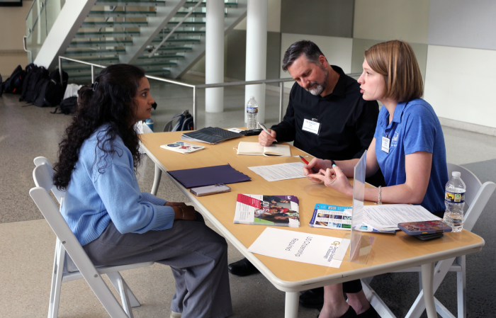 Student at a hiring fair